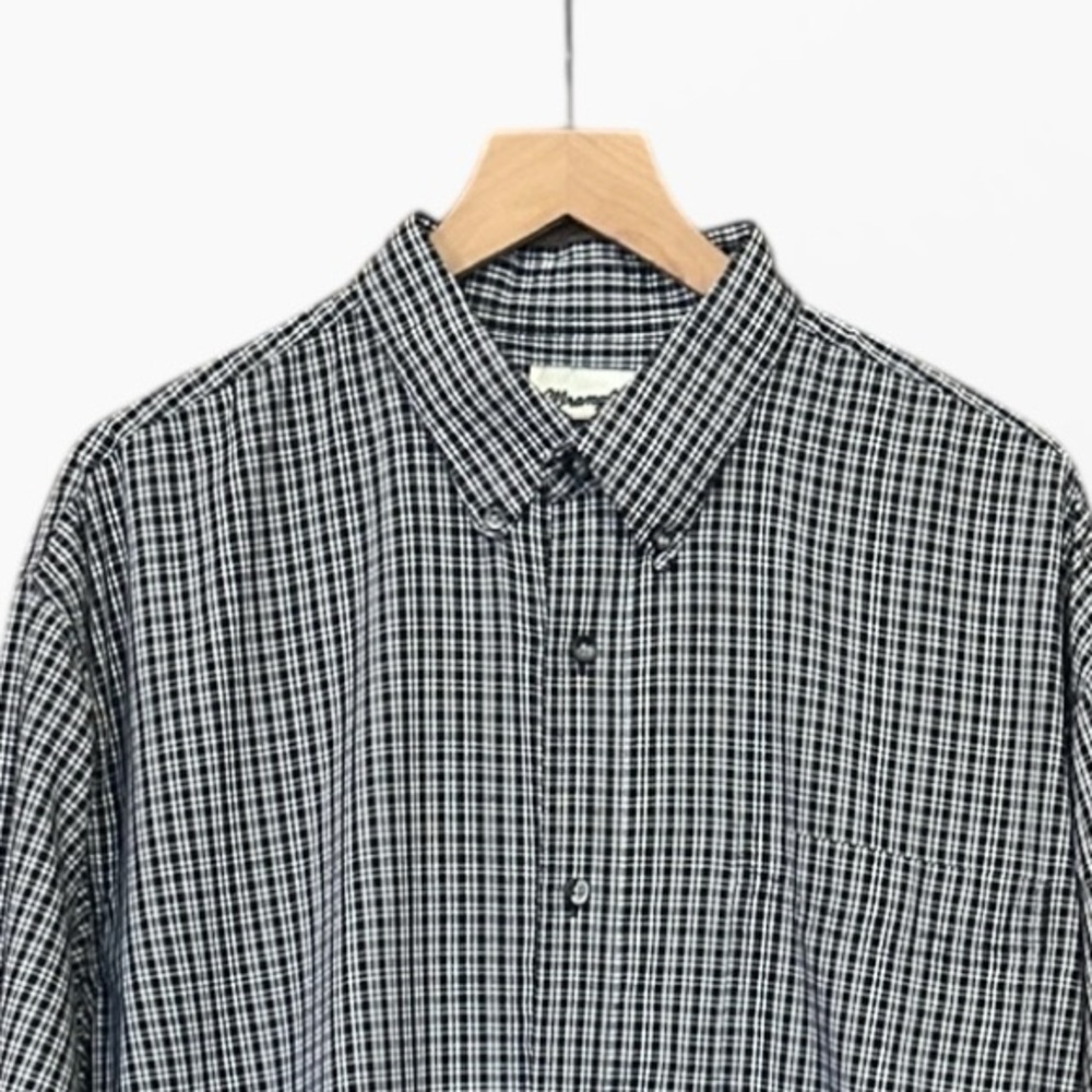 Wrangler Riata Black White Checkered Plaid Long Sleeve Button Down Shirt XXL - Picture 5 of 9